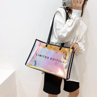 Bolsa Holográfica Feminina Transparente “LIMITED EDITION” – Moderna, à Prova D’água, Várias Cores em Oferta na Shopee
