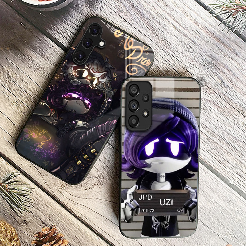 Murder Drones UZI 06 Capa De Telefone De Vidro Para Samsung Galaxy A14 A16 A30 A22 A32 A33 A34 A40 A42 A55 4G A52 A53 A5