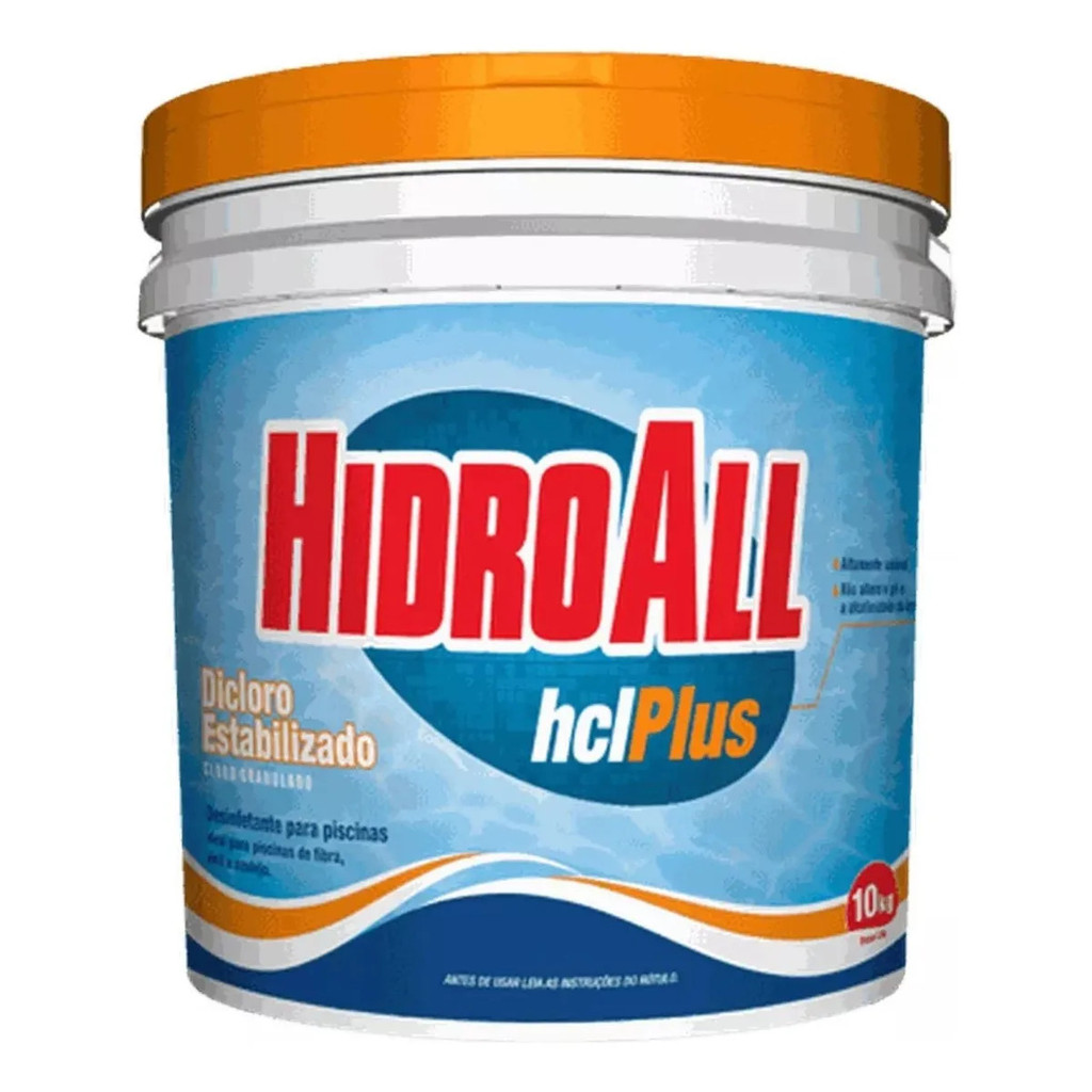 Cloro Hidroall HCL Plus BD 10kg Alta Performance para Piscina
