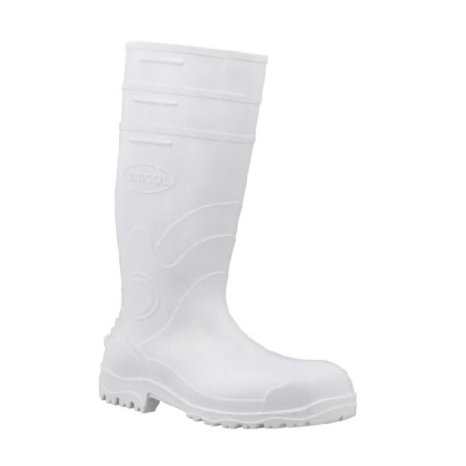 Bota de PVC Bracol Cano Longo Branco com Forro