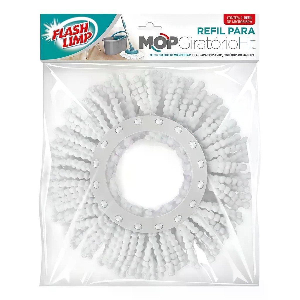 Refil Flash Limp Mop Giratorio Fit Rmop5011 em Oferta na Shopee