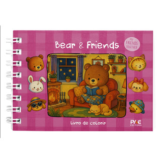 Bear e Friends | Livro de Colorir | Capa Rosa em Oferta na Shopee