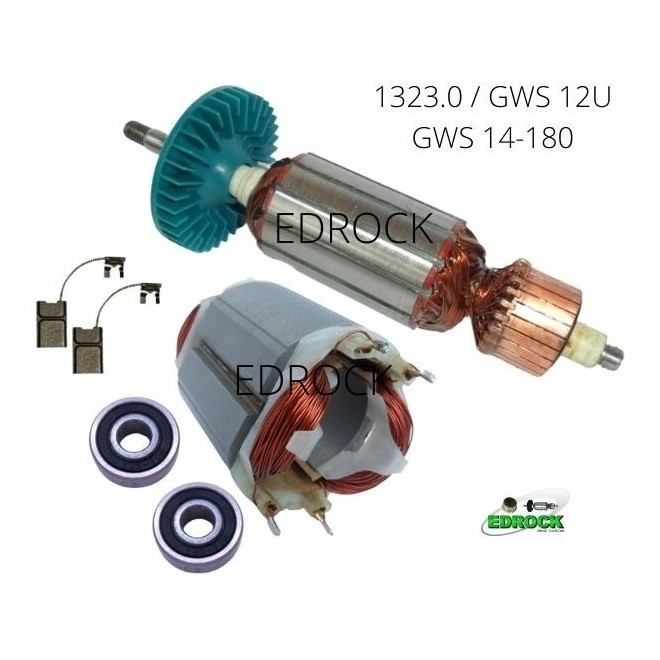 Esmerilhadeira Bosch GWS12U 1323.0 Induzido Rotor Bobina 220V Rolamentos Carvão GWS14-180 3276