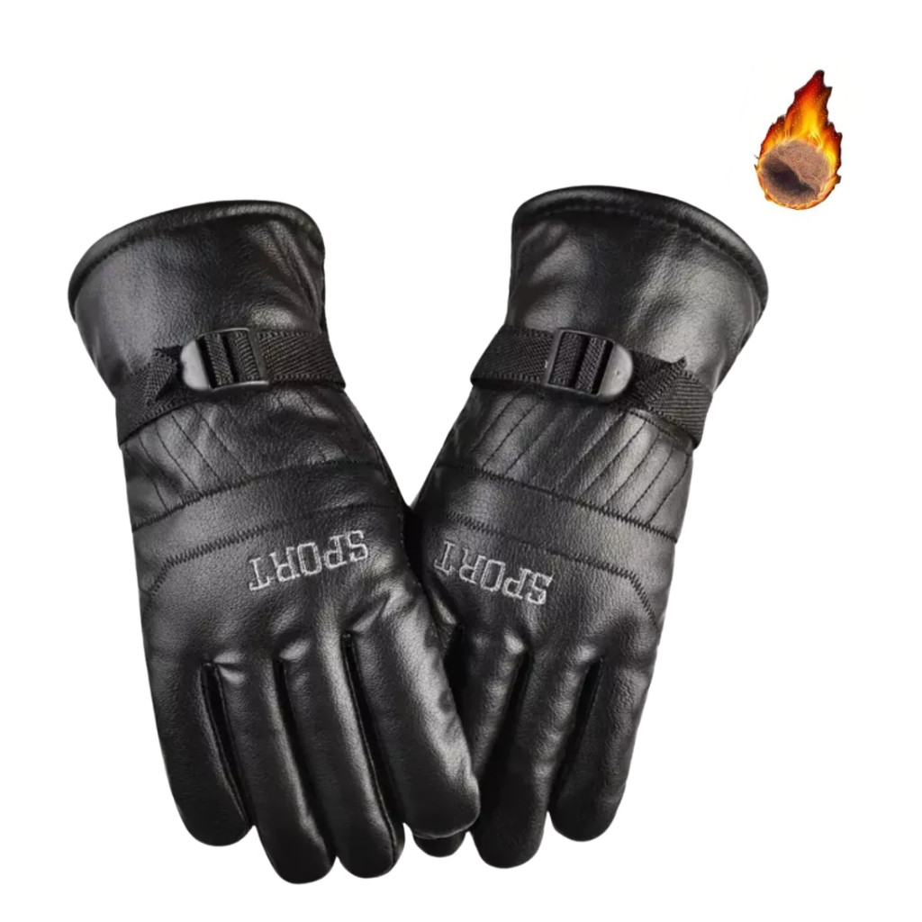 Luva Motoqueiro Motociclista Moto Couro Impermeável Forrada Cano Alto Frio Chuva Produto pronta entrega envio imediato em Oferta na Shopee