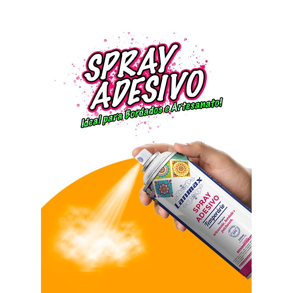 Cola Temporária Spray Tecido Papel Plástico Lanmax