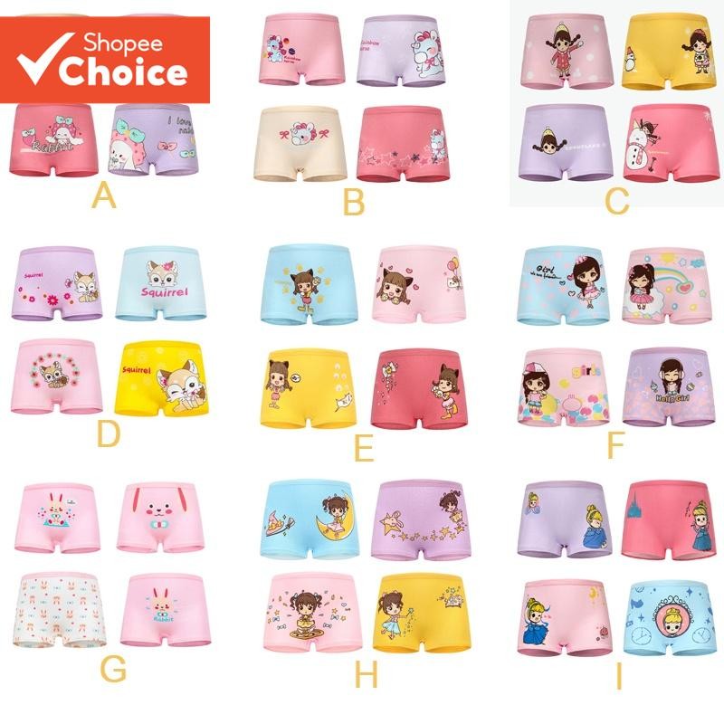 Conjunto De 4 Peças : Cuecas Boxer De Algodão Respirável De Desenho Animado Para Meninas –...