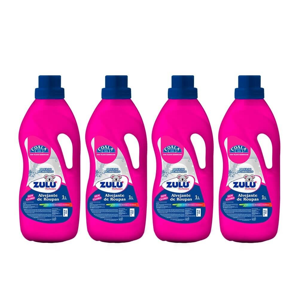 Kit  4 Unidades Alvejante de Roupas Zulu Perfumes / Coala 1L