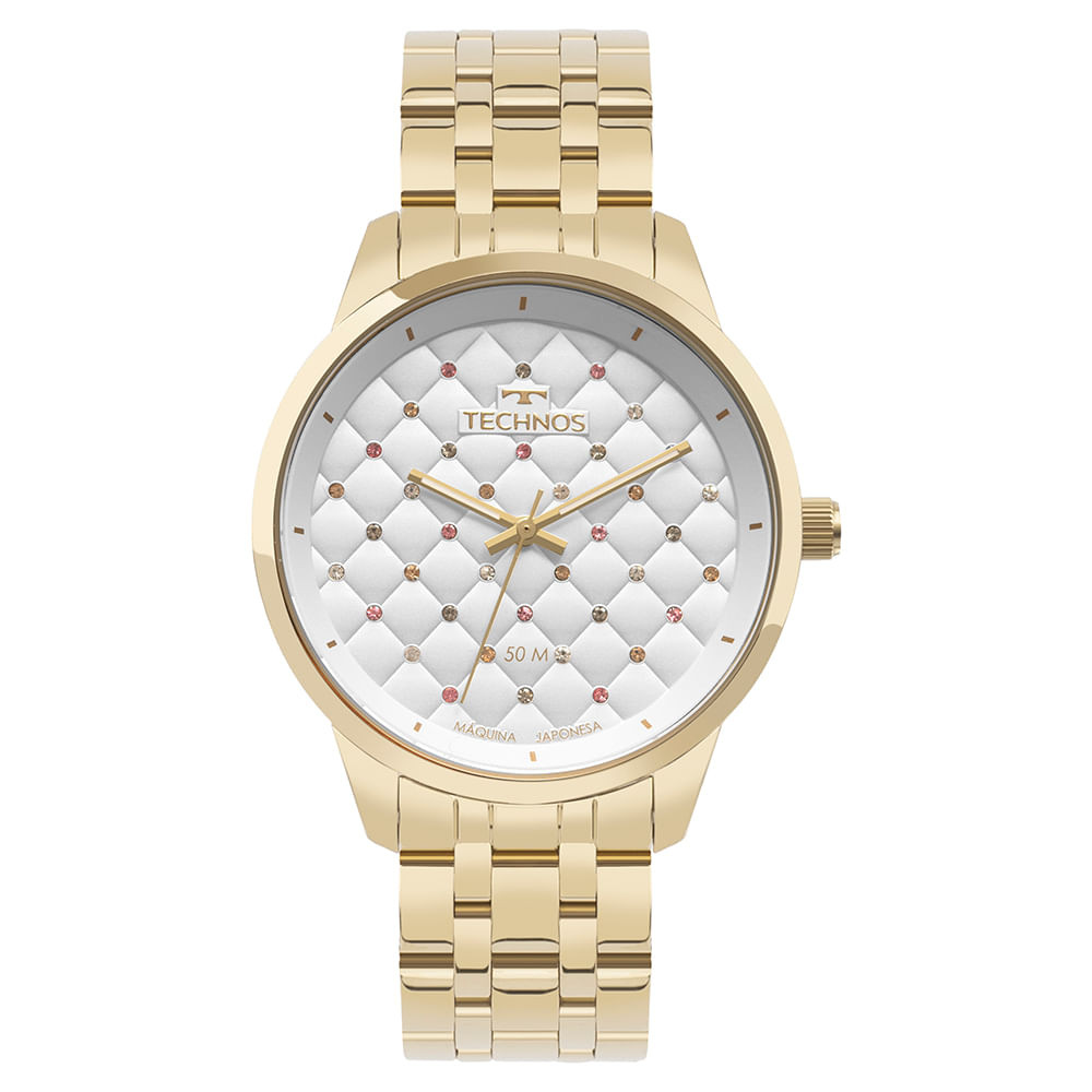 Relógio Technos Feminino Brilho Dourado - 2035NAF/1B em Oferta na Shopee