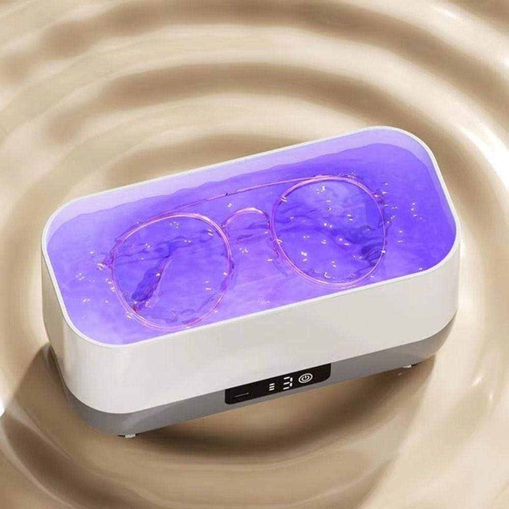Limpador ultrassônico doméstico portátil para joias, relógios, óculos, pincéis de maquiagem, limpador elétrico
