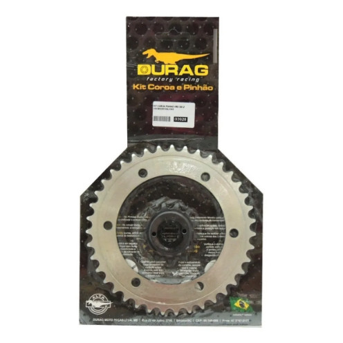KIT COROA E PINHÃO DURAG HONDA XRE 300 2010 A 2018 - 13/39 520 AÇO 1045