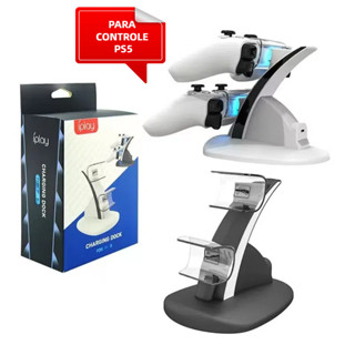 Carregador Duplo de Controle PS/5,Com Base de Carregamento P5 ,R ápido e LED,eficiente,ideal para jogadores em Oferta na Shopee