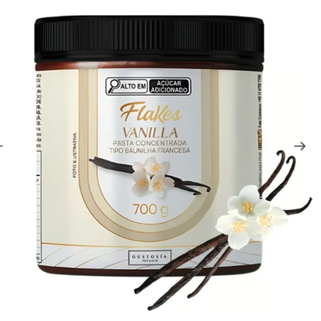 Pasta Saborizante Flakes Baunilha Francesa 700g - Gustosia