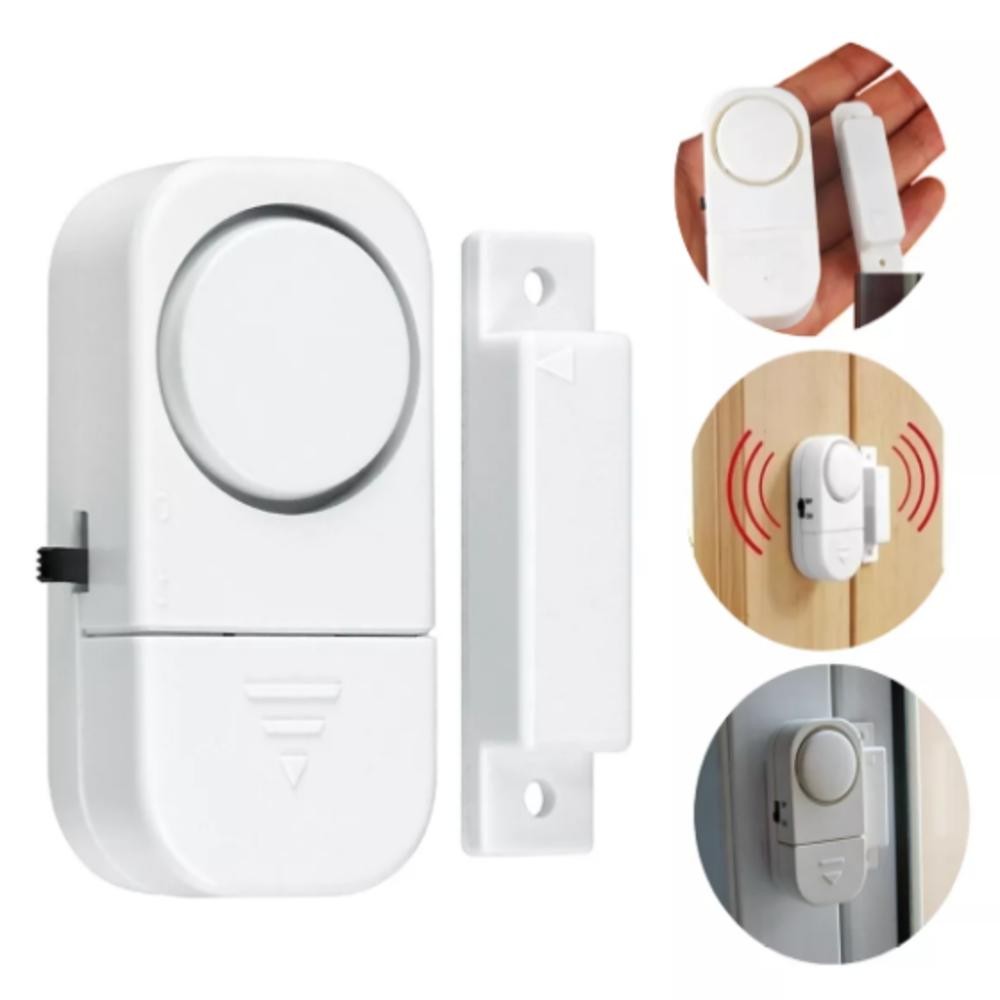Alarme Sensor Sonoro Magnético Sirene para Portas e Janela Sem Fios + Baterias