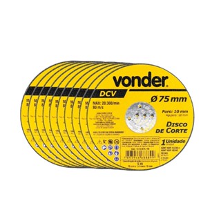 10 Discos De Corte 75mm X 1,40mm X 10mm Vonder em Oferta na Shopee