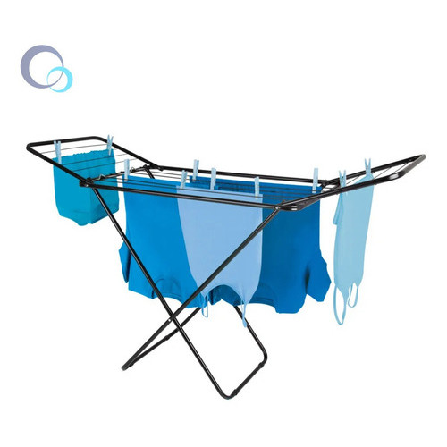 Varal De Chão Com Abas 144cm Retrátil Slim Preto Reforçado Mor em Oferta na Shopee