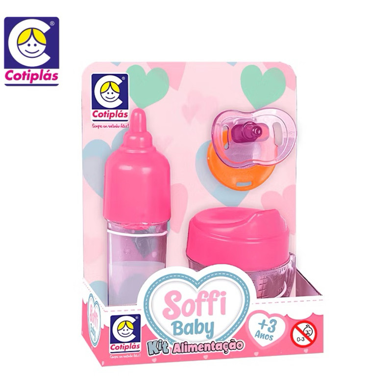 Brinquedo Mamadeira Magica Para Boneca Infantil Kit Alimentação Mamadeira Chupeta Suquinho Cotiplás