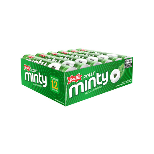 Pastilha Rolly Minty Hortelã com 12un de 29g cada - Docile