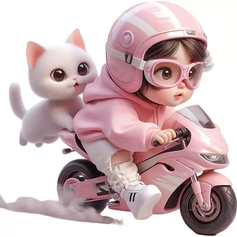 Adesivos Para Carroceria De Motocicleta E Veículos Elétricos , Decorativos De Menina De Desenho Animado , À Prova D'água