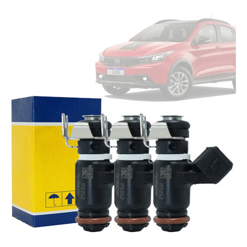 (JOGO) 3X De Bicos injetores Fiat ARGO CRONOS MOBI UNO 1.0 1.3 STRADA 1.3 4/3 CILINDROS