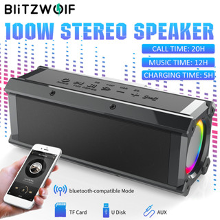 BlitzWolf ® BW-WA3 100W Alto-Falante bluetooth Falantes Portáteis Quad Drivers Diafragma Duplo Graves Profundos Luz RGB em Oferta na Shopee