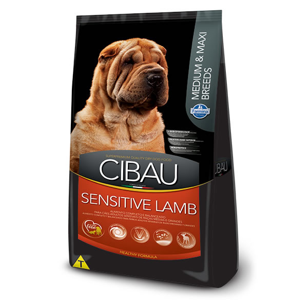 Cibau Sensitive Lamb Medium/Maxi 12kg - Ração para Cães Adultos de Raças Médias e Grandes Sensíveis
