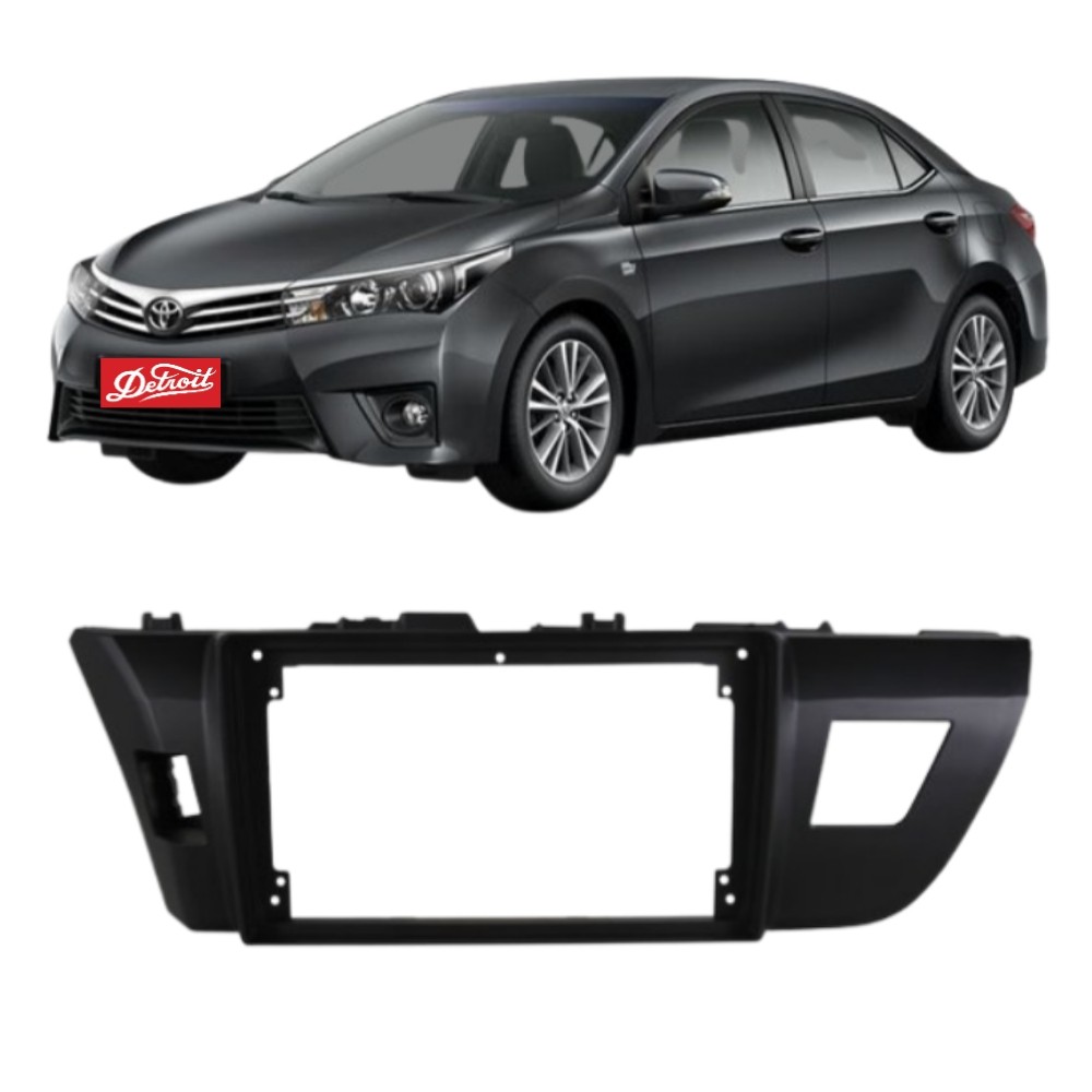 Moldura Painel Toyota Corolla 2015 a 2017 Ludovico 7.296P 9 Polegadas 2DIN Preta