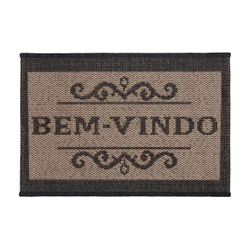 Capacho Eco-Nat Bem Vindo 40x60cm Chumbo - Têxtil J.Serrano