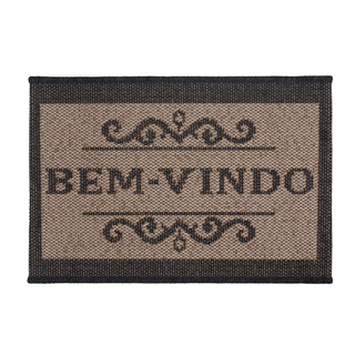 Capacho Eco-Nat Bem Vindo 40x60cm Chumbo - Têxtil J.Serrano