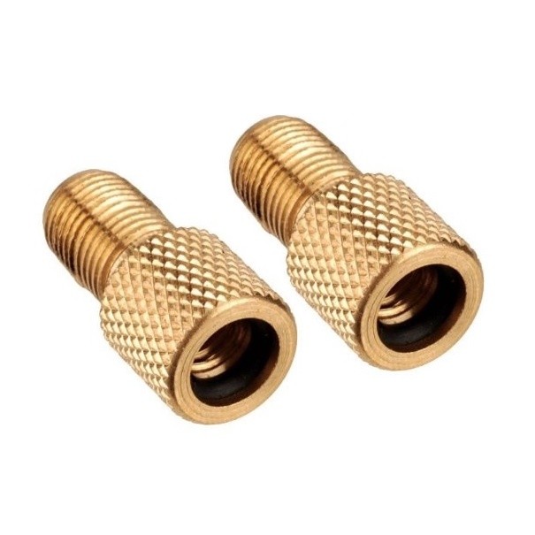 Par Adaptador Válvula Presta Bico Fino Para Grosso Dourado em Oferta na Shopee