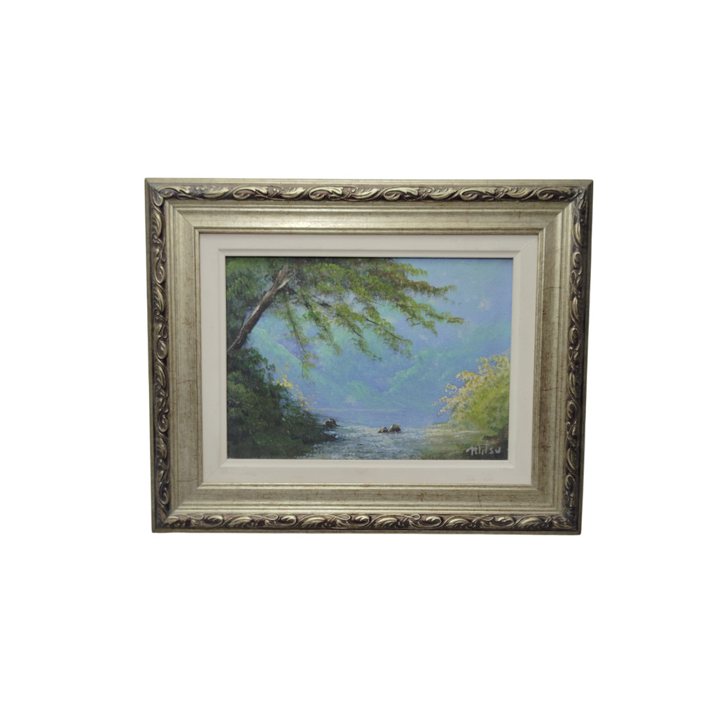 Quadro Pitura Artistica Mitsu Emoldurada Paisagem 16X22