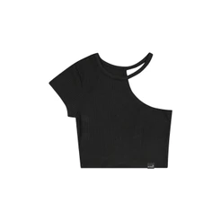 Blusa Cropped Básica em Ribana Canelada Juvenil Gloss