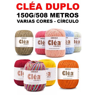 Linha Cléa Duplo 150g 508m - Círculo - 100% Algodão - CORES LISAS E MULTICOLOR em Oferta na Shopee