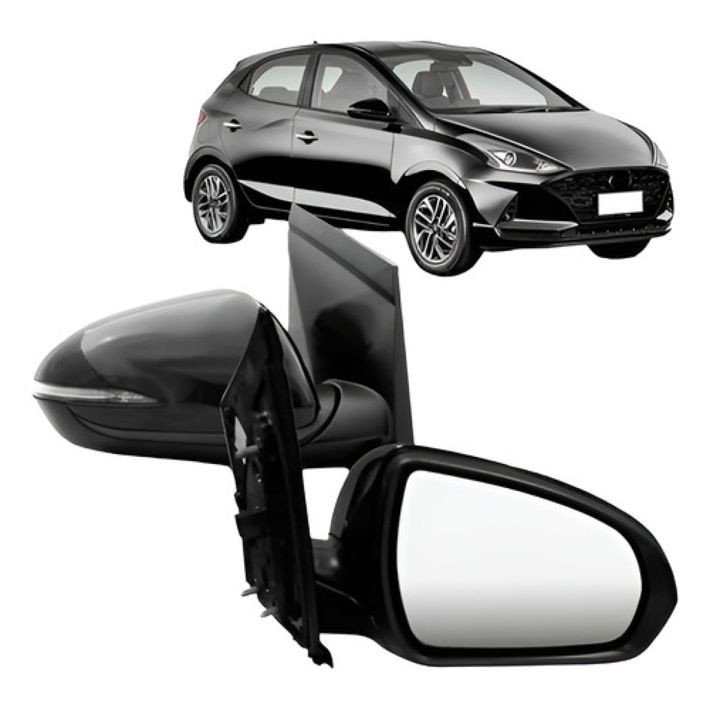 Par Retrovisor Elétrico Com Pisca Capa Preta Hyundai Hb20 2020 2021 2022 peça referencia de mercado, entrega rapida