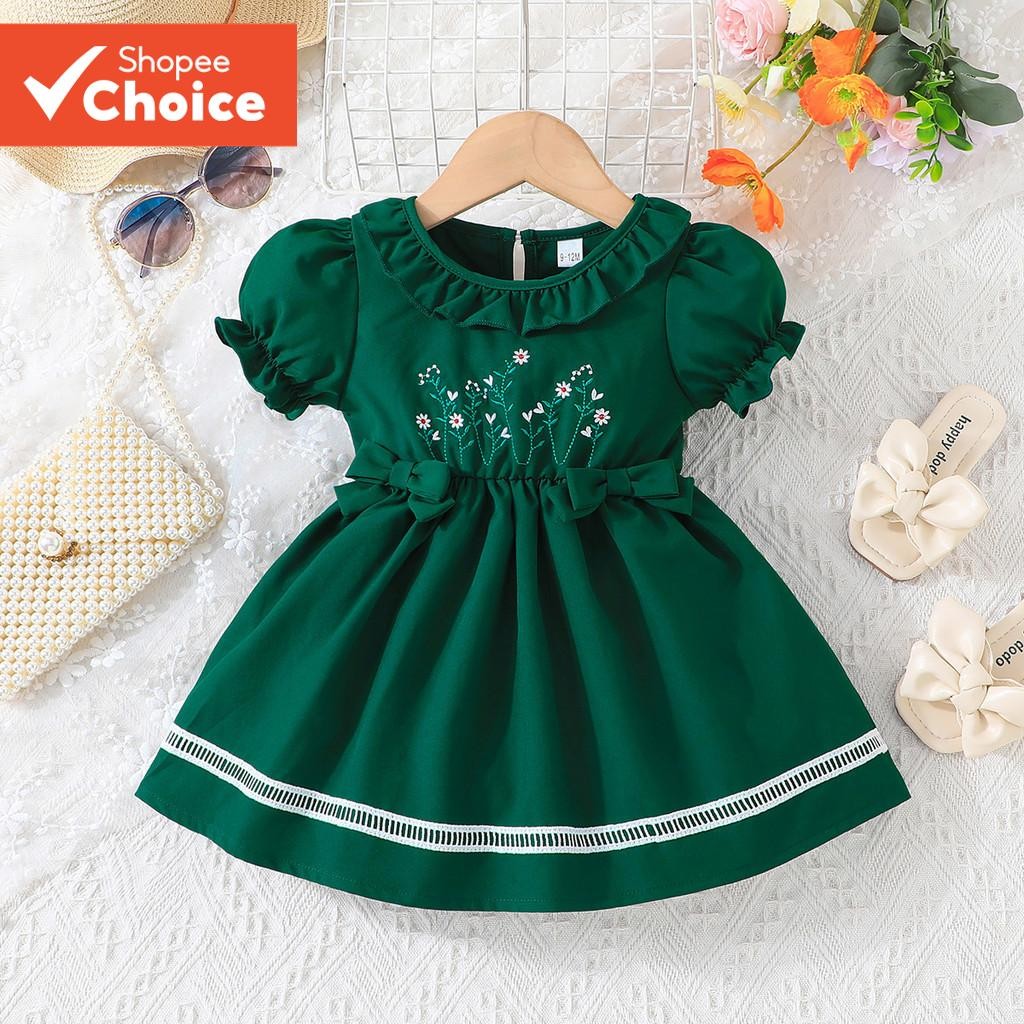 Vestido Elegante De Princesa Floral Com Manga Bufante Para Meninas De 3 A 24 Meses : Adorá...