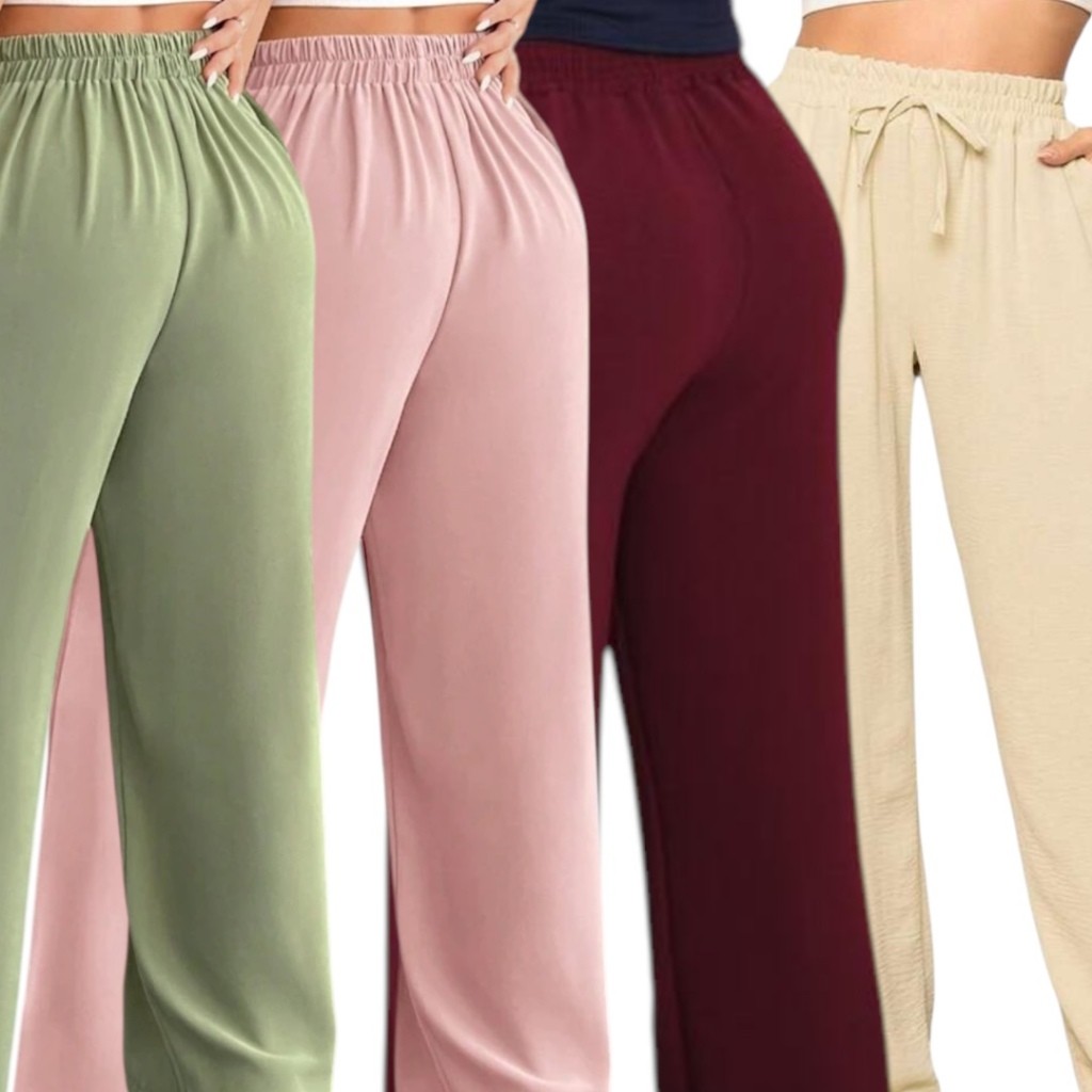 Calça Pantalona Feminina Cintura Alta Tendência Moda Envio Imediato