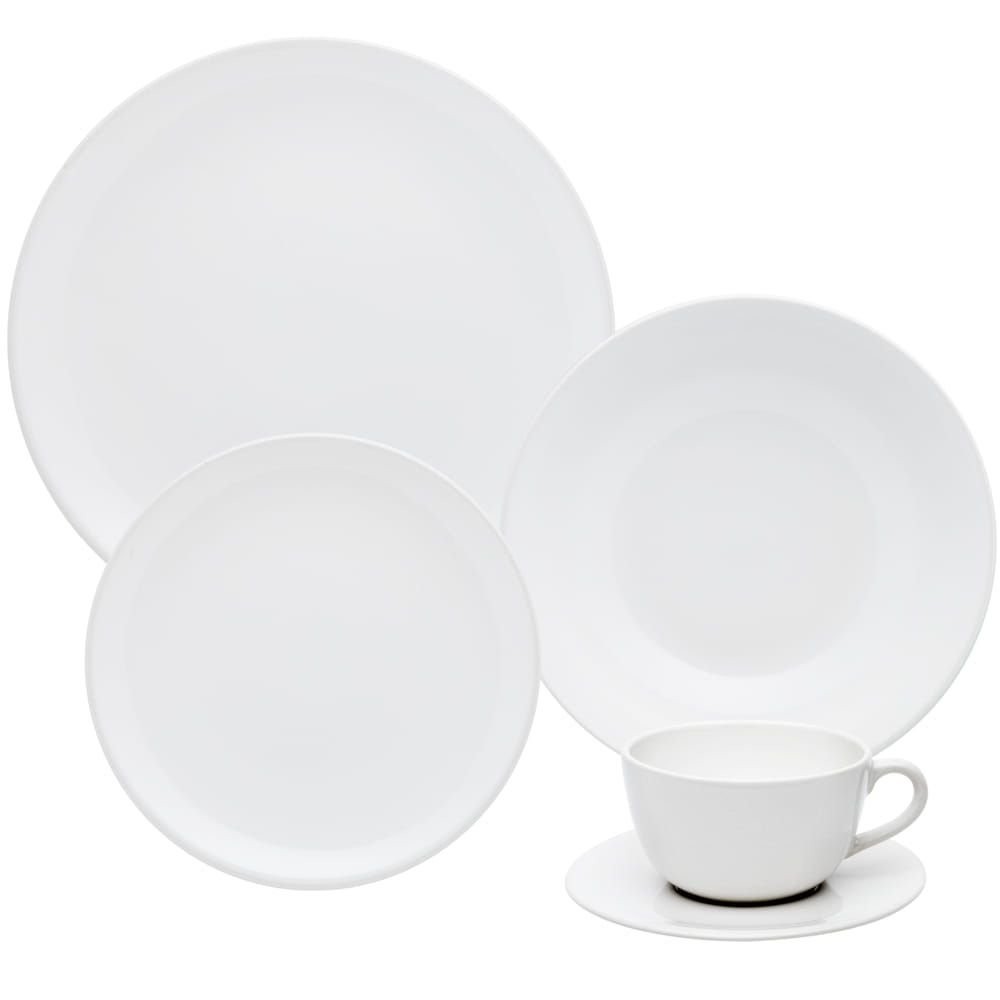 Aparelho de Jantar de 20 Peças em Cerâmica Unni White Oxford Mesa Posta