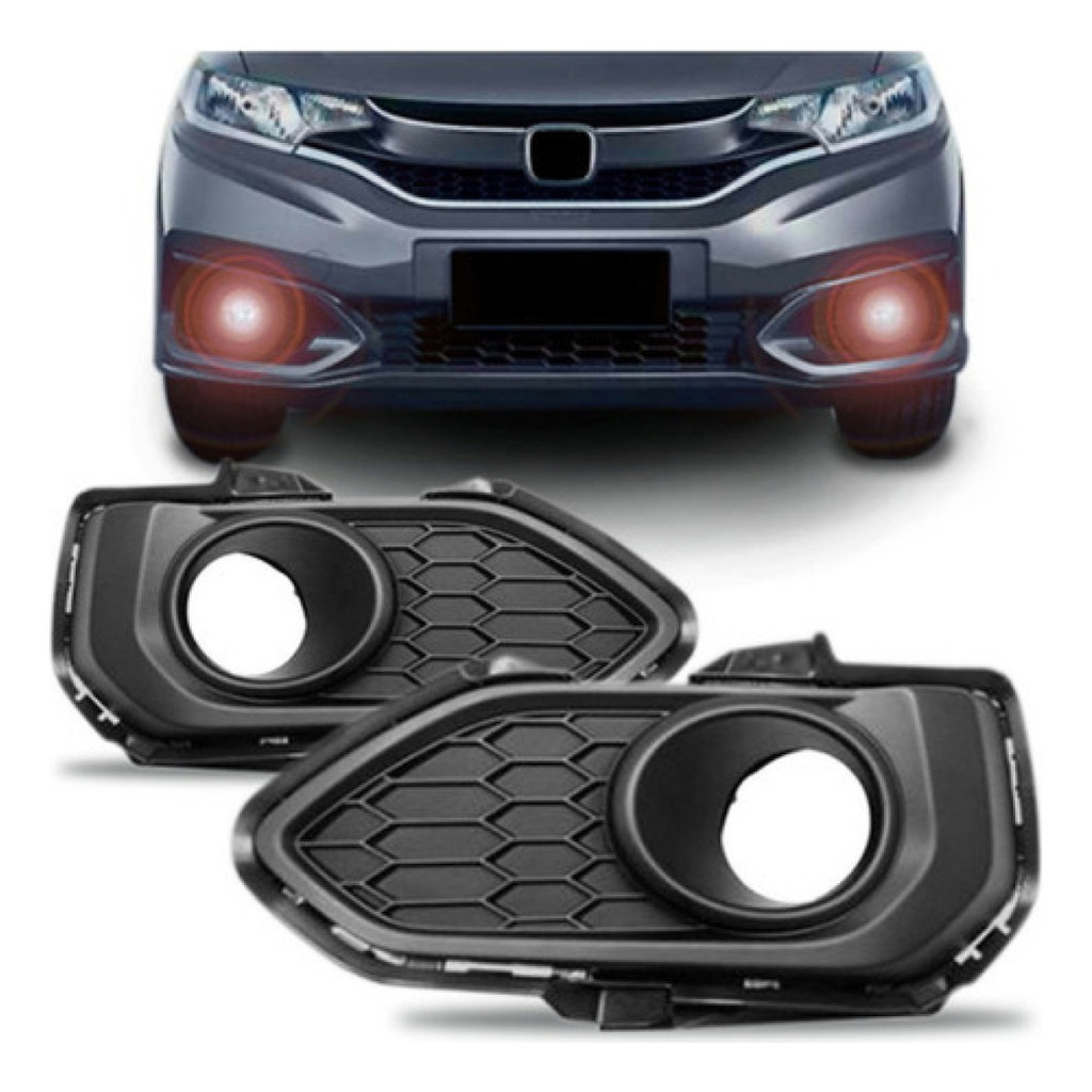Par Moldura Farol Milha Honda Fit 2020/2021 Com Furo Oferta