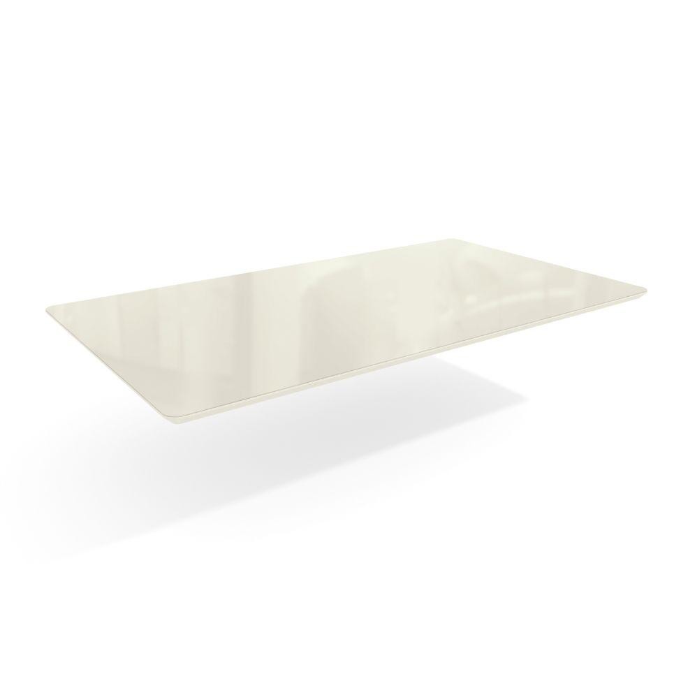 Tampo Retangular para Mesa de Jantar com Vidro Petúnia Off White 160 cm - Home & Living