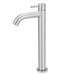 Torneira Aço Inox Escovado Lavatório Mesa Alta 1/4v