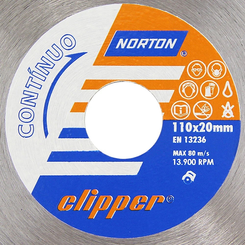 DISCO CORTE DIAMANTADO 110 x 20mm NORTON CLIPPER CONTINUO