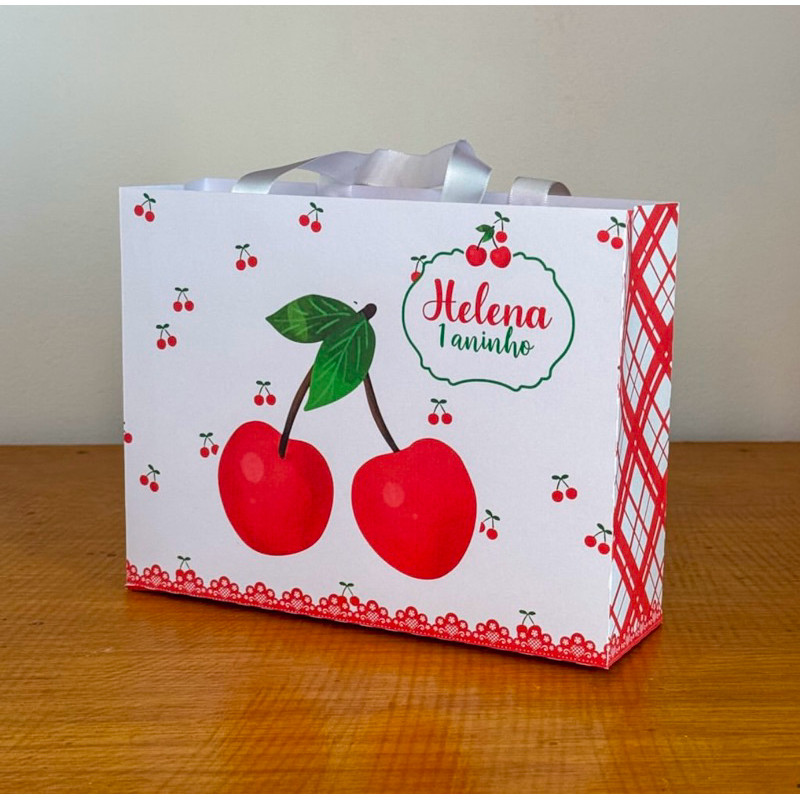 Kit Sacolinhas Surpresa CEREJINHA - Personalizada - Pegue e Monte - Lembrancinha Festa