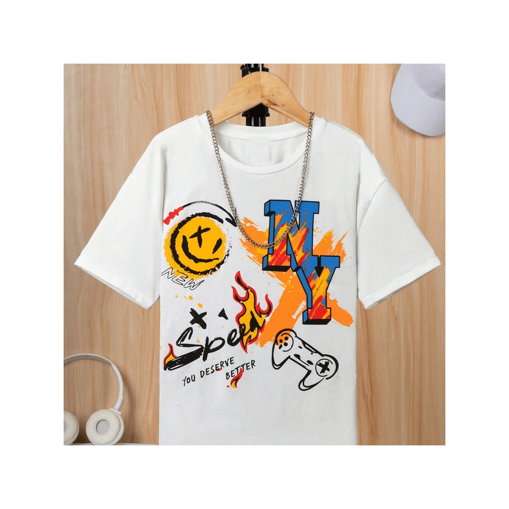 Camiseta  Criança desenhos animados 100% algodão