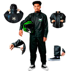 Capa de Chuva Motoqueiro Impermeável Conjunto Pvc Reforçado Frio Chuva Koala Pioneira