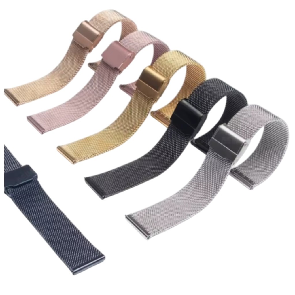 Pulseira 22mm Milanesa Aço Inox p/ Polar Grit X2 – Engate Rápido
