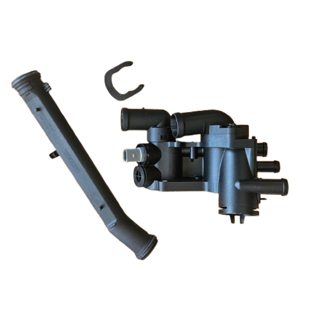 Carcaça Valvula Termostatica Completa Tubo De Agua Gol G5 Fox Golf G4 Voyage Sensor Cinza