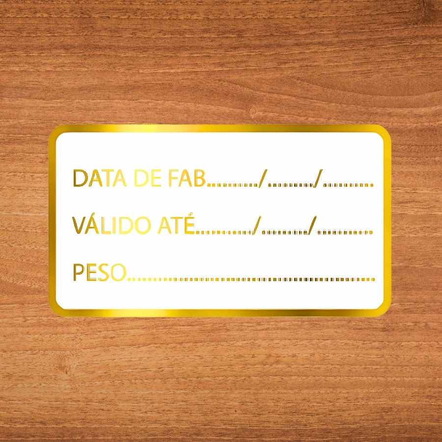 Adesivo Data/Validade/Peso - Ref.2137 - Hot Stamping - 4x2cm - 100 unidades - Stickr - Rizzo em Oferta na Shopee