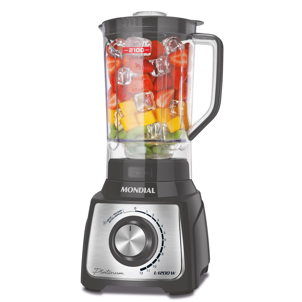 Liquidificador Turbo Platinum Mondial Grafite e Inox 1200W L-1200 PI em Oferta na Shopee