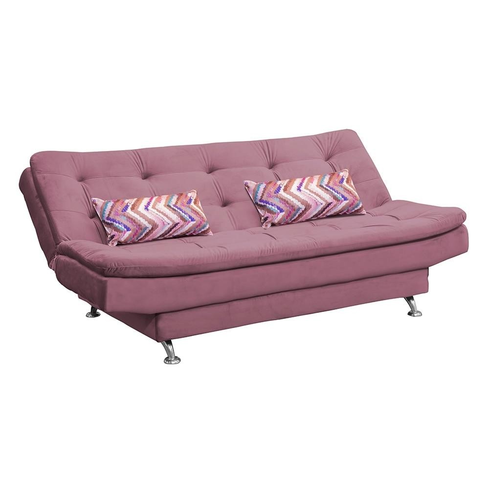 Sofá Cama Infinity Veludo Rose Uva Matrix Conforto Durável Elegante 182cm em Oferta na Shopee