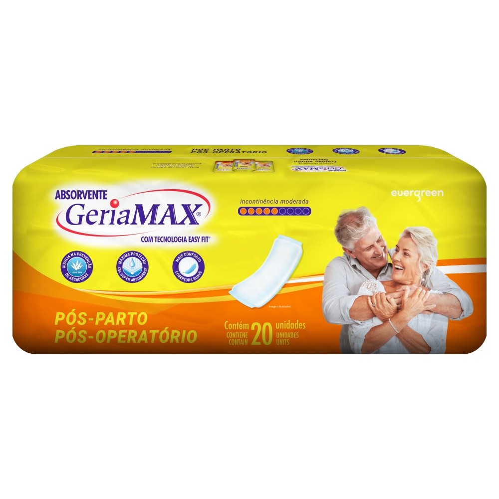 Absorvente Geriátrico Incontinência Geriamax 20un Evergreen - Health