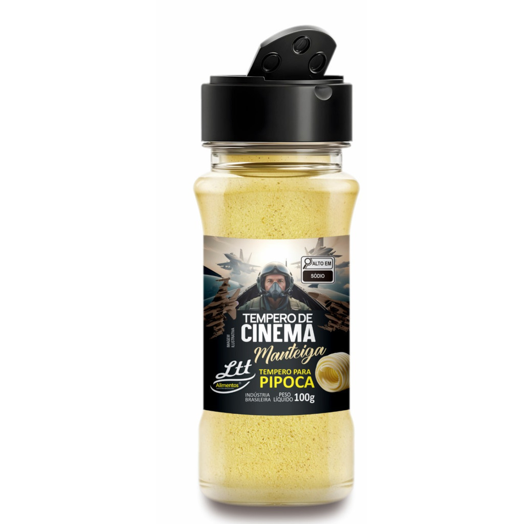 Temperos Para Pipoca - Sabor De Manteiga Pote Com 100g - Super Linha Premium Mais Tempero